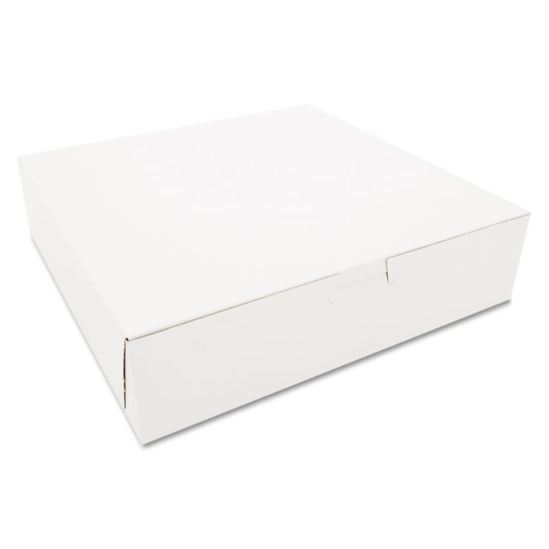 SCT 0969 White One-Piece Non-Window Bakery Boxes, 10 X 10 X 2.5, White, Paper, 250/Carton