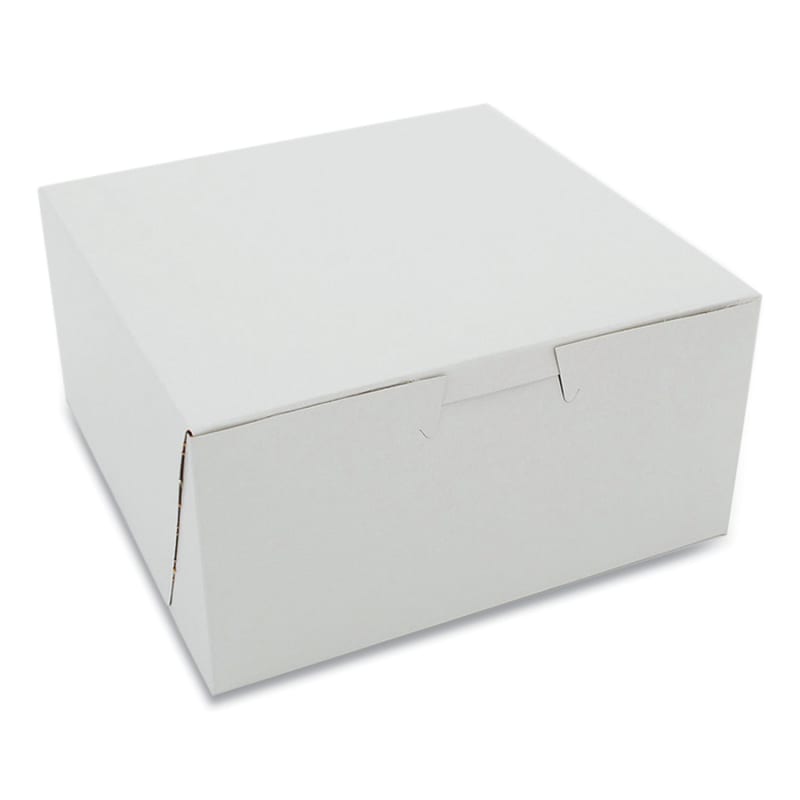 SCT 1505 White One-Piece Non-Window Bakery Boxes, Standard, 3 X 6 X 6, White, Paper, 250/Carton