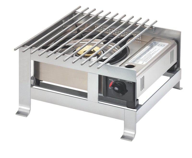 Cal-Mil 1576-74 Soho Silver Steel Butane Burner Frame, 14" X 13-3/4" X 7-1/4", Frame Only