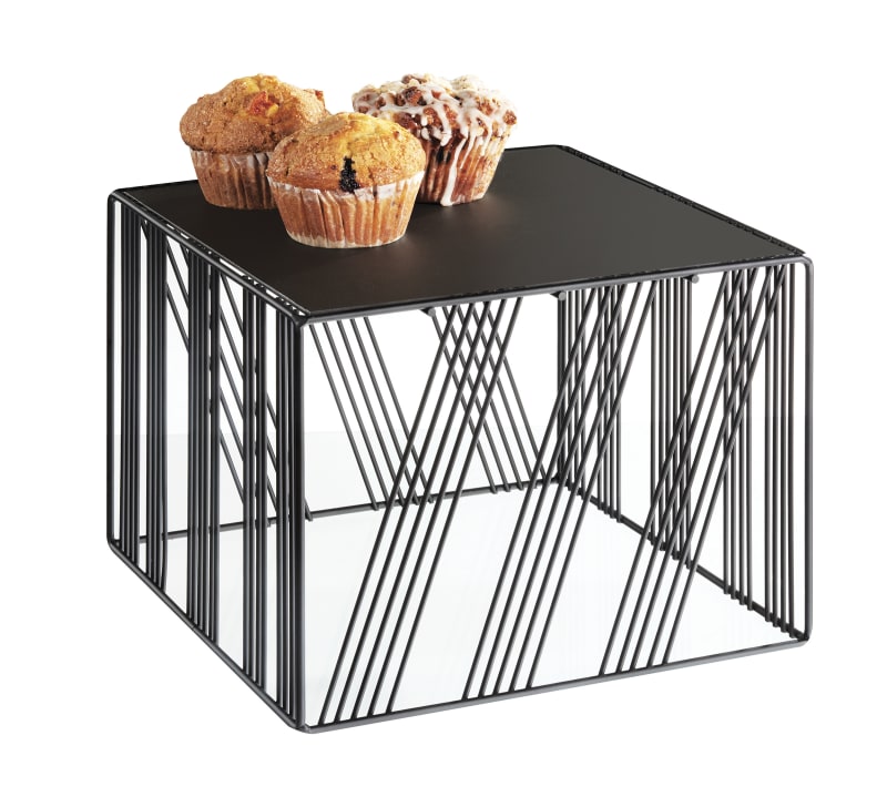 Cal-Mil 432-9-13 Portland Black Square Metal Riser, 12" X 12" X 9"