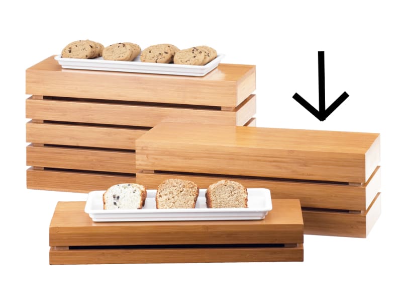 Cal-Mil 1943-7-60 Bamboo Rectangular Crate Riser, 20" X 7" X 7"
