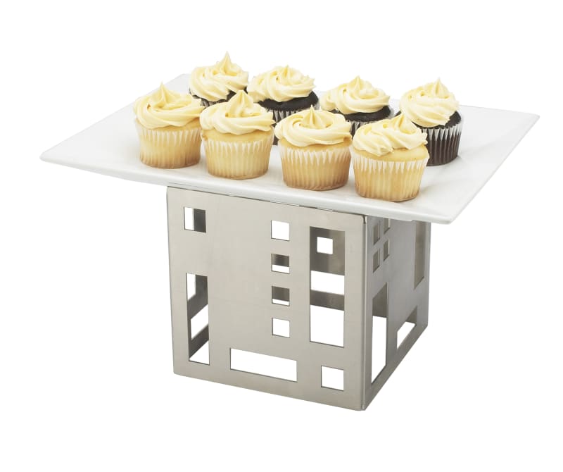 Cal-Mil 1607-5-55 Squared 5" Stainless Steel Cube Riser