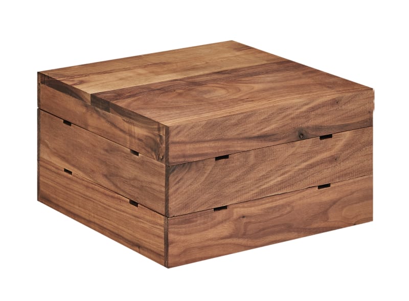 Cal-Mil 3628-7-78 Mid-Century Walnut Square Crate Riser, 9" X 9" X 7"