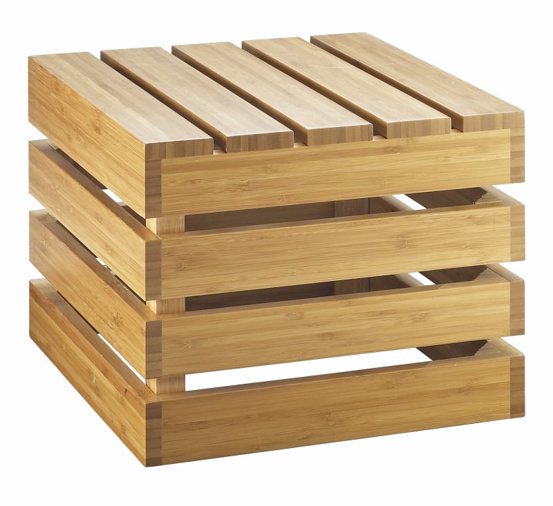 Cal-Mil 3332-10-60 Bamboo Square Crate Riser, 12" X 12" X 10"