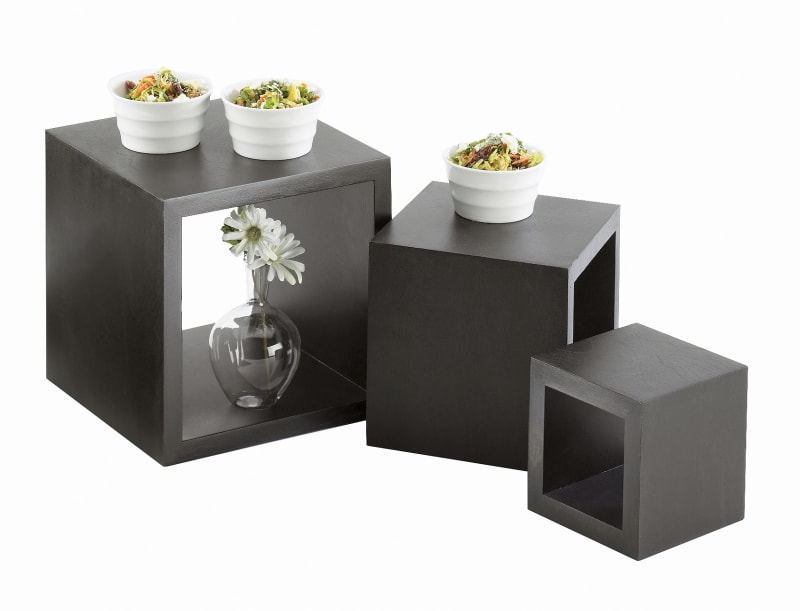 Cal-Mil 1915-96 Midnight 5", 7", And 9" Wooden Cube Riser Set