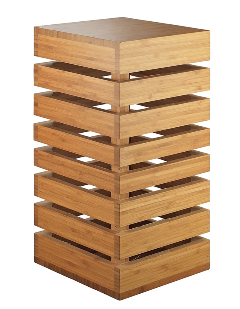 Cal-Mil 3331-60 Bamboo Square Crate Riser, 9" X 9" X 18"