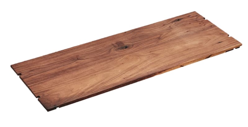 Cal-Mil 1435-1232-78 Mid-Century Walnut Rectangular Riser Shelf, 32" X 12"