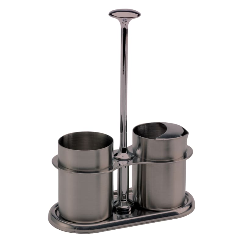Service Ideas STCCRSG4DT Cream and Sugar Caddy Metallic Elements Cream and Sugar Set, 4 Ounce, Dark Tungsten