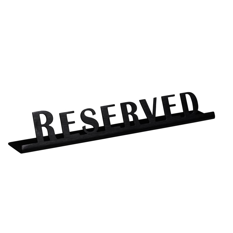 Service Ideas 1C-ST-RESERV-SIGN-BX Laser Cut ID Sign, Reserved, Black Onyx