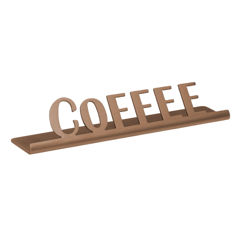 Service Ideas 1C-ST-COFFEE-SIGN-RG Laser Cut ID Sign, Coffee, Rose Gold