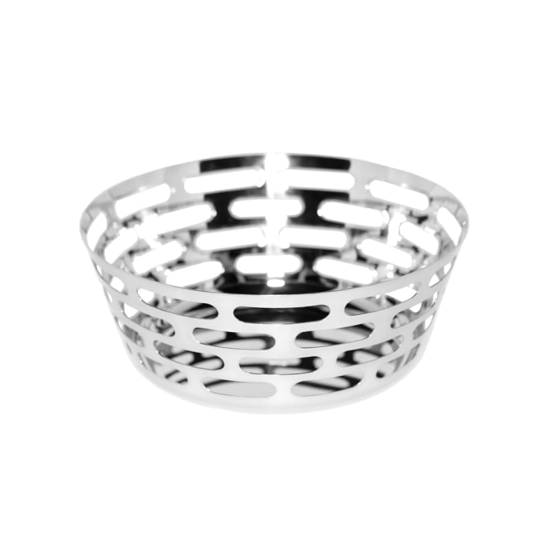 Service Ideas SM-64 Mod18 Bread Baskets, Round, 9", Polished Stainless
