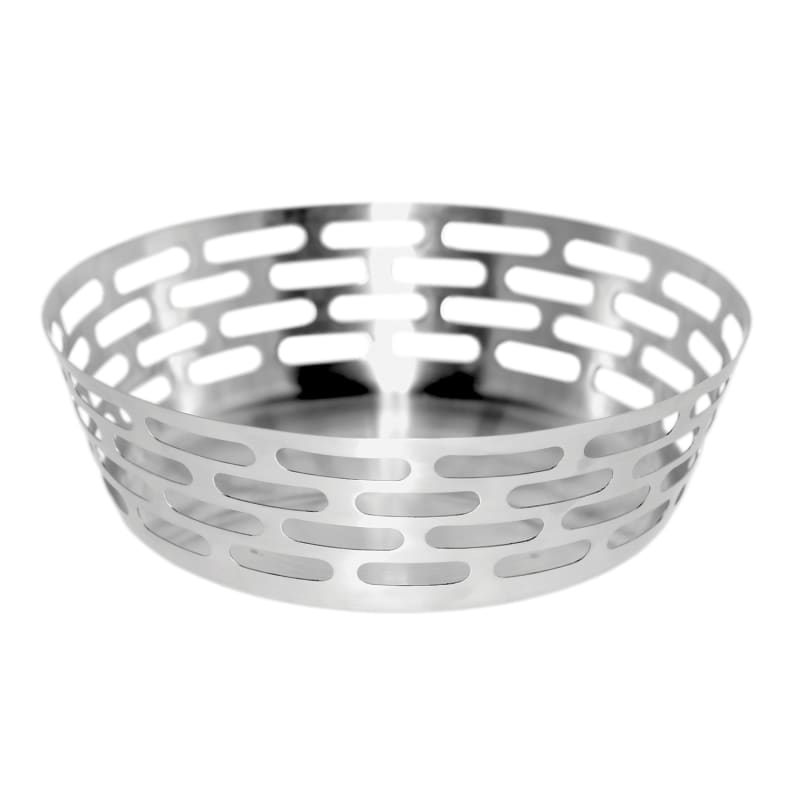 Service Ideas SB-64 Mod18 Bread Baskets, Round, 9", Brushed Stainless