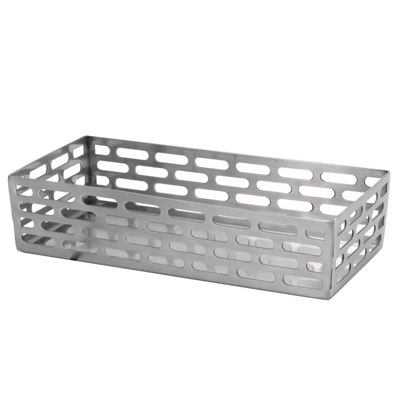 Service Ideas SB-76 Mod18 Bread Baskets, Rectangle, 9" x 5", Brushed Stainless