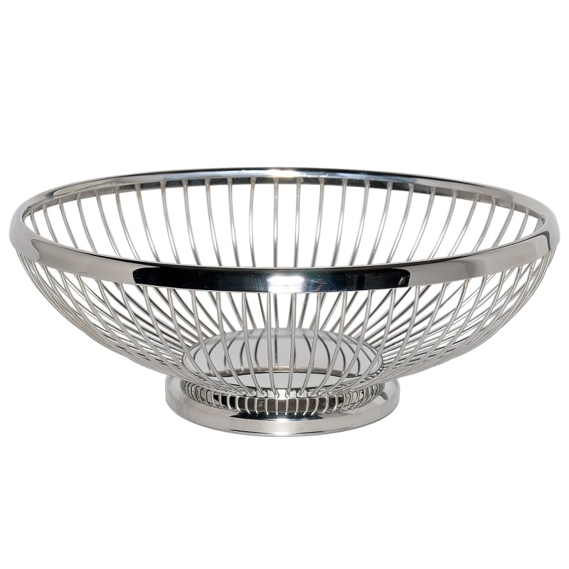 Service Ideas WBBO9PS Wire Basket, 9", Oval, Polished Stainless