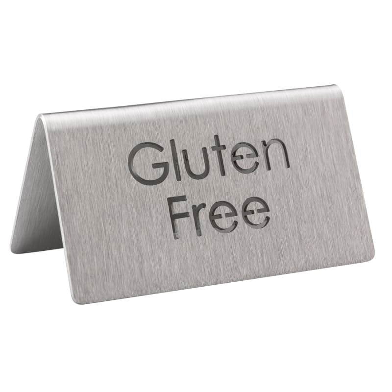 Service Ideas 1C-BF-GLTNFREE-MOD Laser Cut ID Table Tent, Gluten Free, Brushed Stainless