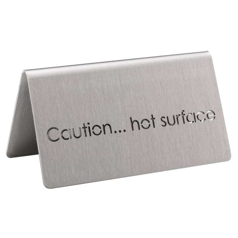 Service Ideas 1C-BF-CHS-MOD Laser Cut ID Table Tent, Caution Hot Surface, Brushed Stainless