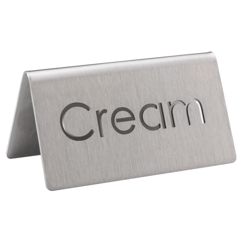 Service Ideas 1C-BF-CREAM-MOD Laser Cut ID Table Tent, Cream, Brushed Stainless