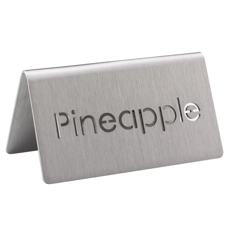 Service Ideas 1C-BF-PINEAPPLE-MOD Laser Cut ID Table Tent, Pineapple, Brushed Stainless