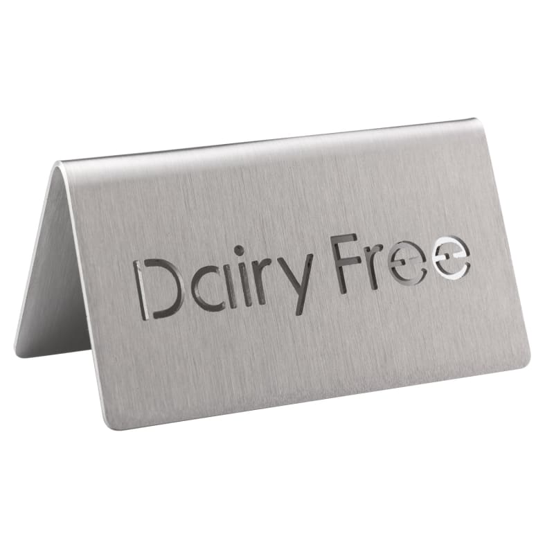 Service Ideas 1C-BF-DAIRYFREE-MOD Laser Cut ID Table Tent, Dairy Free, Brushed Stainless