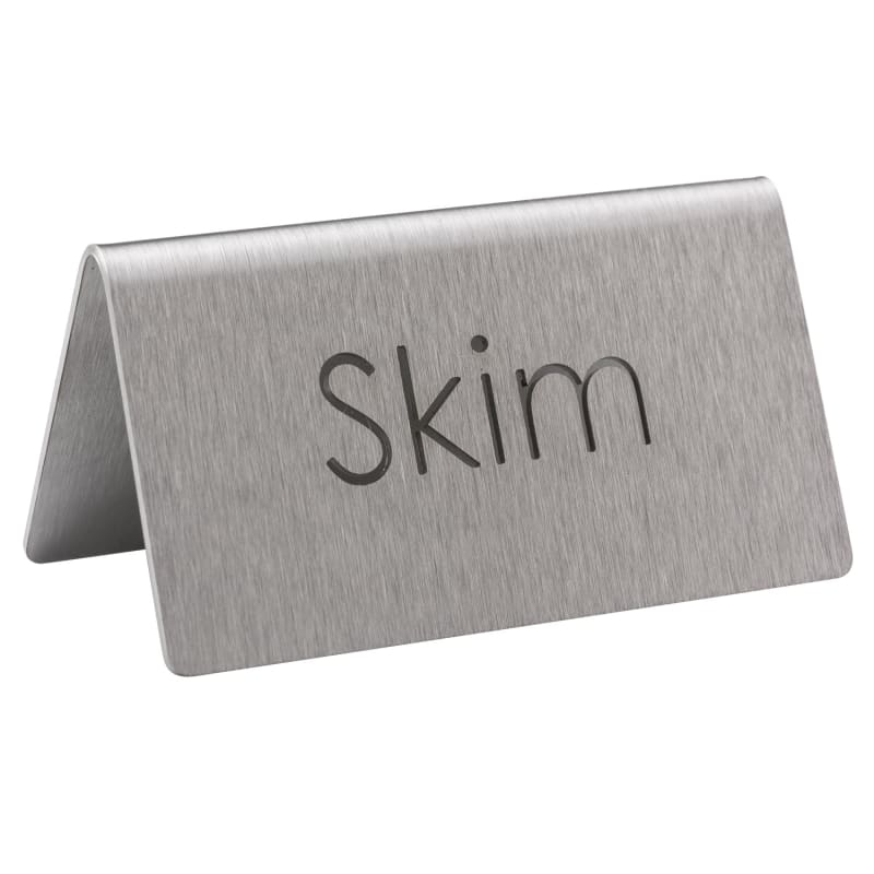 Service Ideas 1C-BF-SKIM-MOD Laser Cut ID Table Tent, Skim, Brushed Stainless