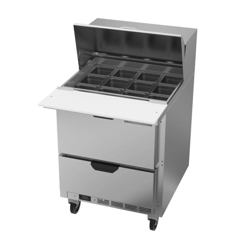 Beverage Air SPED27HC-12M-B 27" 2-Drawer Mega Top Refrigerated Sandwich Prep Table