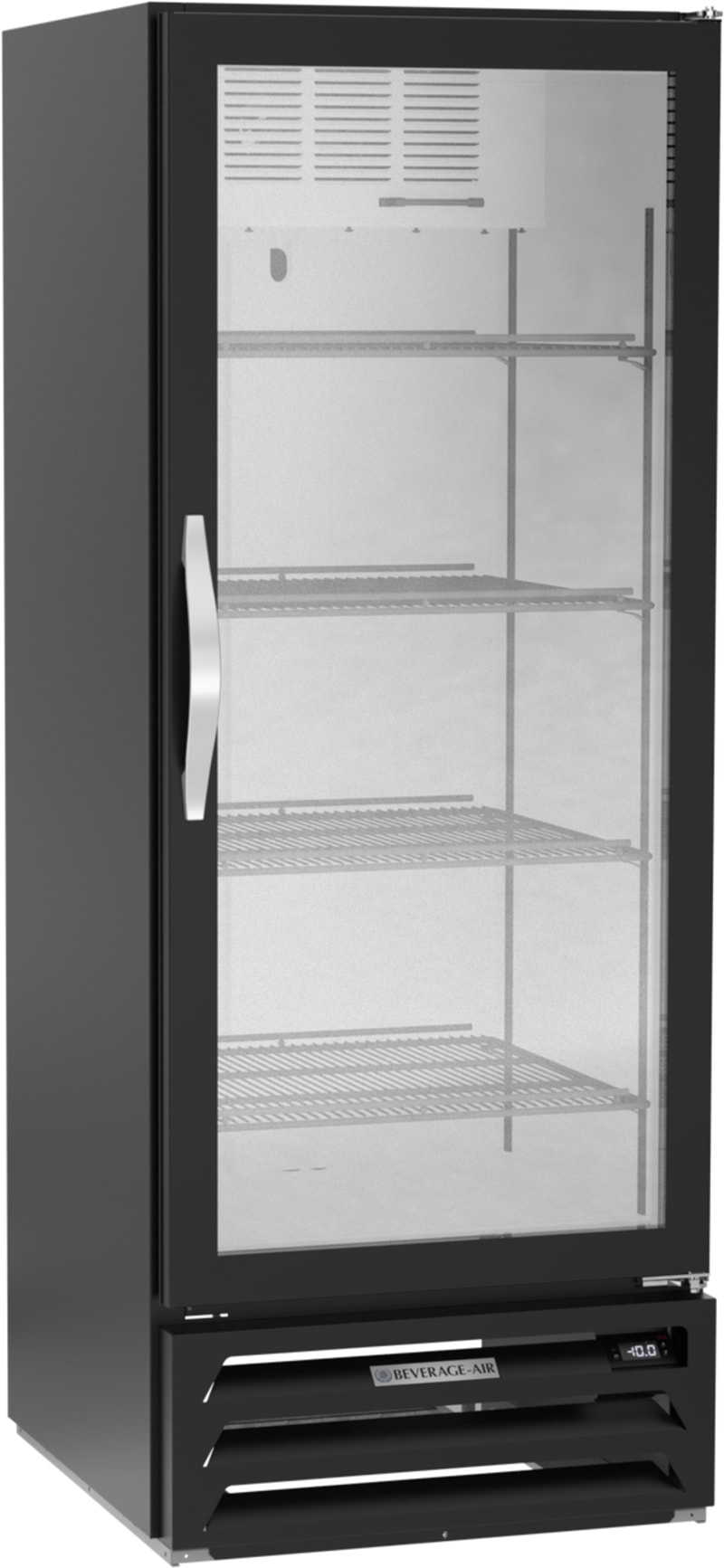 Beverage Air MMF12HC-1-B-18 MarketMax™ 24" Black Glass Door Merchandiser Freezer with 1 Swing Door