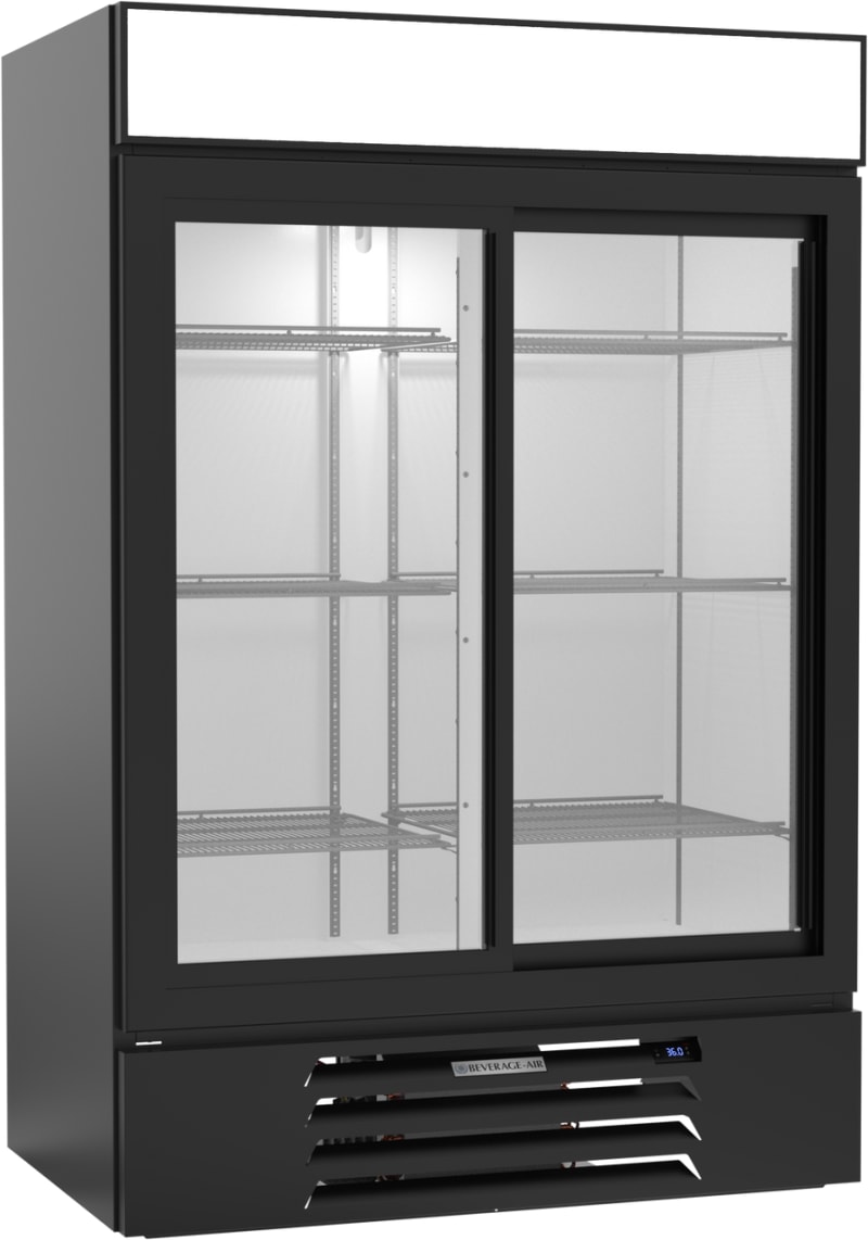 Beverage Air MMR45HC-1-B MarketMax™ 52" Black Glass Door Merchandiser Refrigerator with 2 Swing Doors