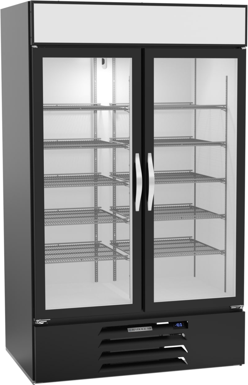 Beverage Air MMF44HC-1-B MarketMax™ 47" Black Glass Door Merchandiser Freezer with 2 Swing Doors