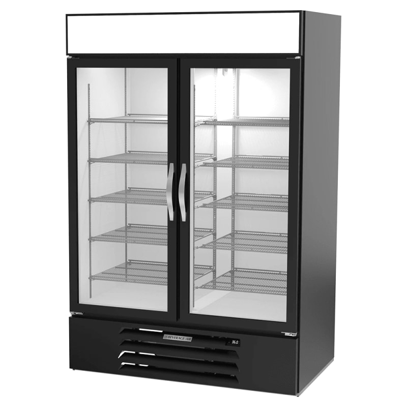Beverage Air MMR49HC-1-B MarketMax™ 52" Black Glass Door Merchandiser Refrigerator with 2 Swing Doors
