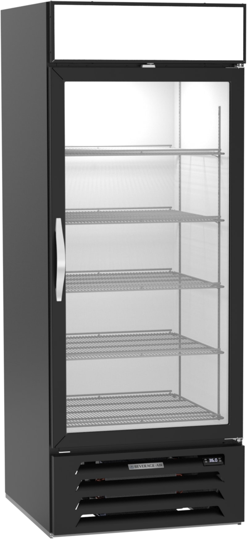 Beverage Air MMR27HC-1-B MarketMax™ 30" Black Glass Door Merchandiser Refrigerator with 1 Swing Door