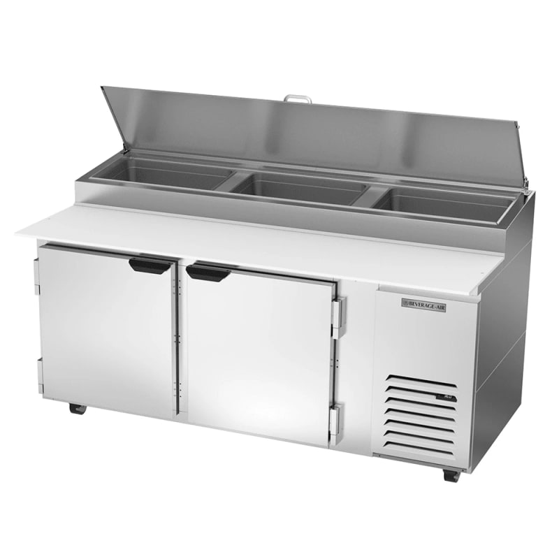 Beverage Air DP72HC 72" 2-Door Refrigerated Pizza Prep Table