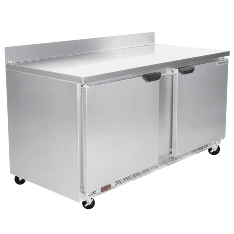 Beverage Air WTF60AHC 60" 2-Door Worktop Freezer with 4" Backsplash