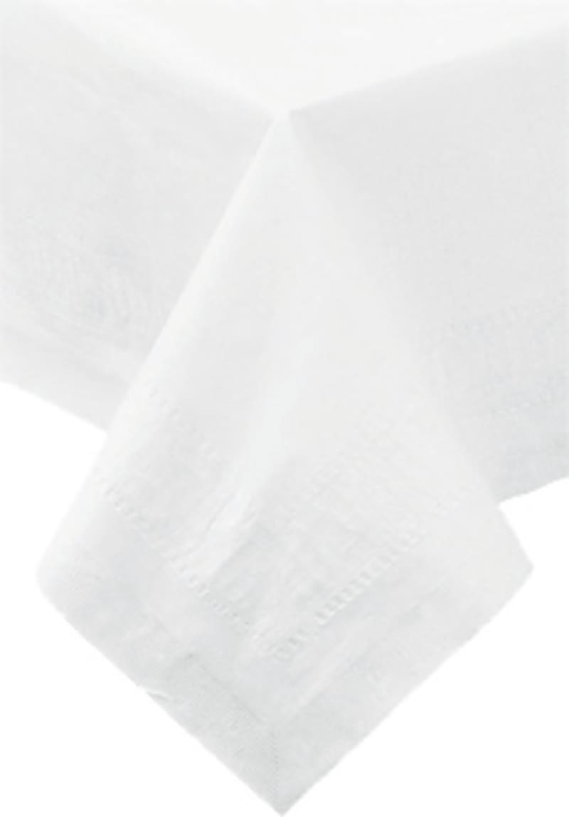 Hoffmaster 210086 Cellutex 82" x 82" Greek Embossed White Tissue/Poly Paper Table Cover