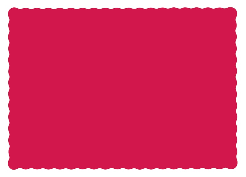 Hoffmaster 310521 Red Paper Placemat, Scalloped Edge, 10" x 14"