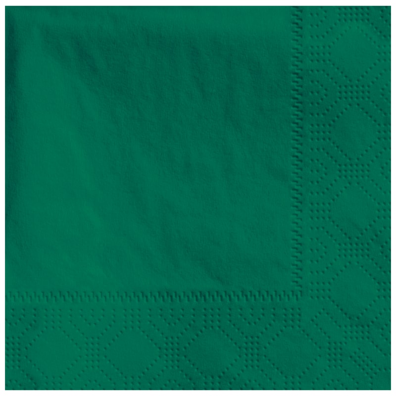 Hoffmaster 180337 Regal Embossed Hunter Green Paper Beverage Napkin, 4.75"