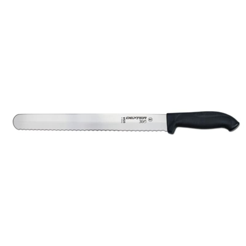 Outlet Dexter Russell S360-12SCY-PCP Knife, Slicer, 12", Stamped, Scalloped Edge with Yellow Handle