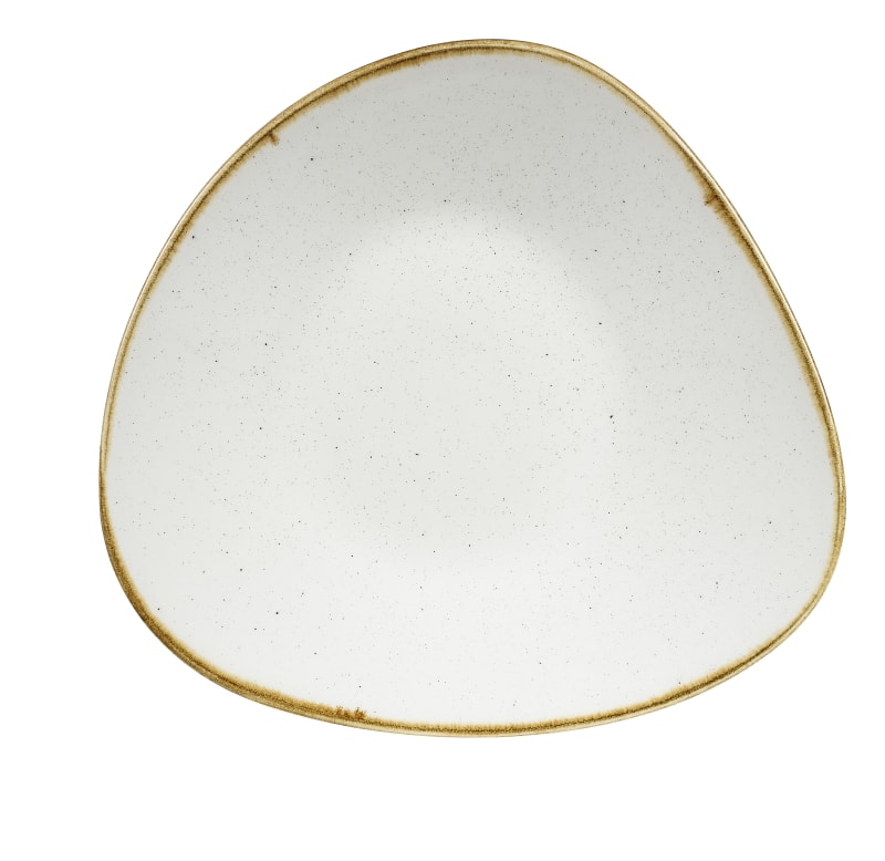 Churchill SWHSTB231 Stonecast Barley White Triangle Shallow Bowl 8 1/4"X8 1/4"
