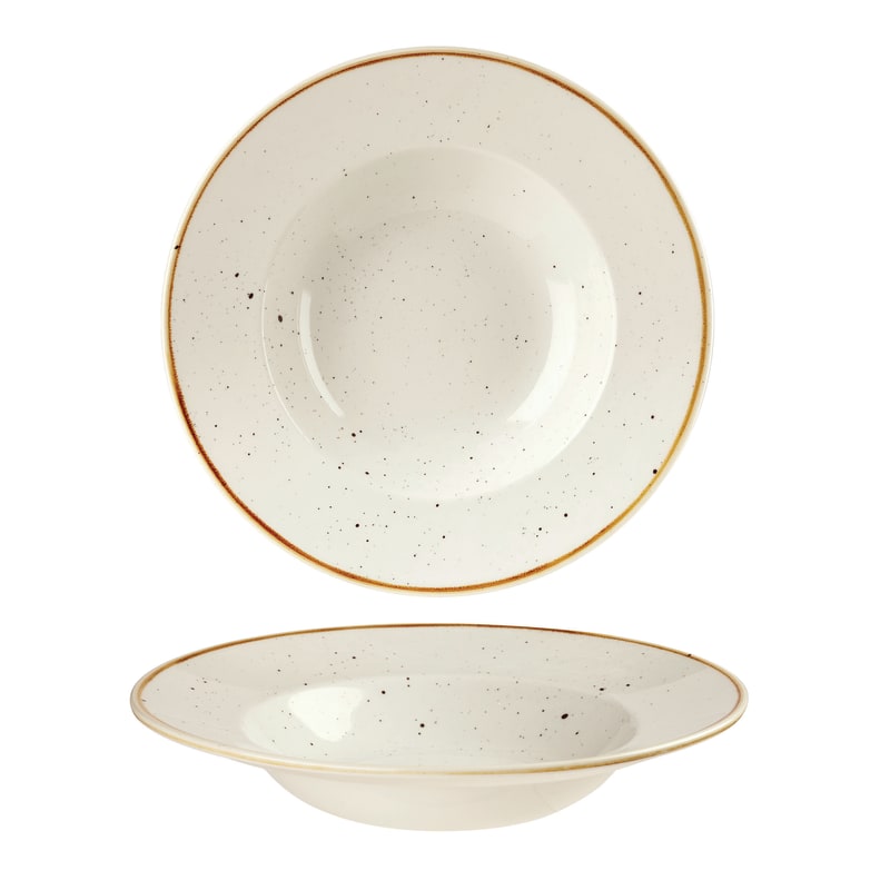 Churchill SWHSVWBL1 Stonecast Barley White Profile Wide Rim Bowl Large 10.90"