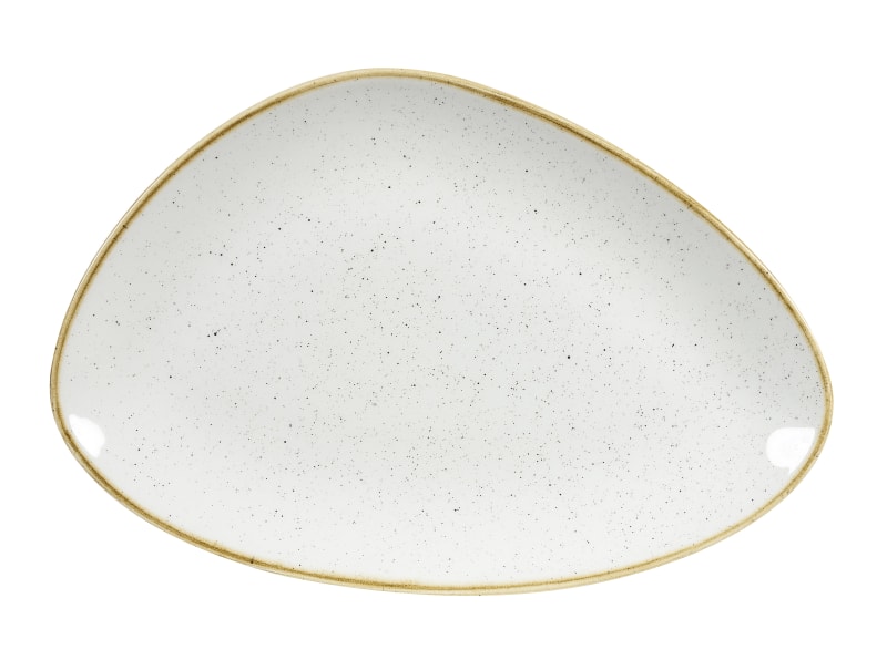 Churchill SWHSTC301 Stonecast Barley White Triangle Chefs Plate 12"X8"