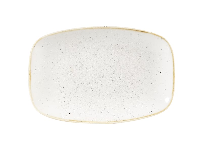 Churchill SWHSOBL21 Stonecast Barley White  Chefs Oblong Plate 9.35"X6.2"