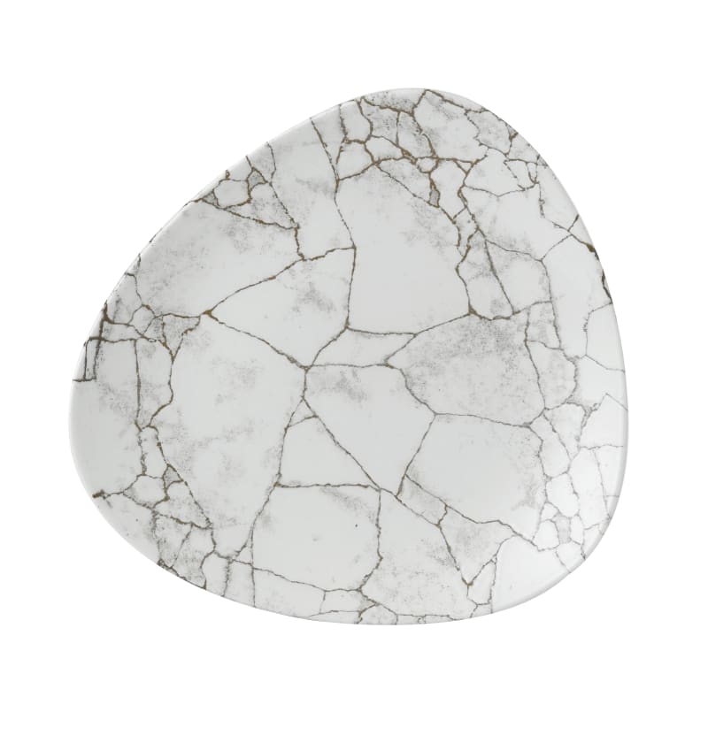 Churchill KTAGTR101 Studio Prints Kintsugi Agate Grey Lotus Plate 10"