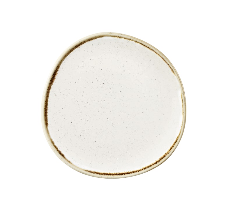 Churchill SWHSOG8 1 Stonecast Barley White Round Trace Plate 8 1/4"
