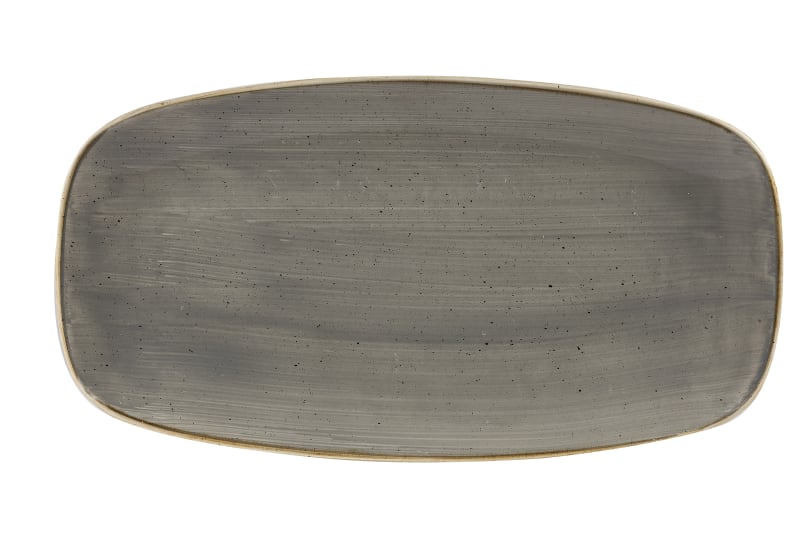 Churchill SPGSXO111 Stonecast Grey  Chefs Oblong Plate 11 3/4X6"
