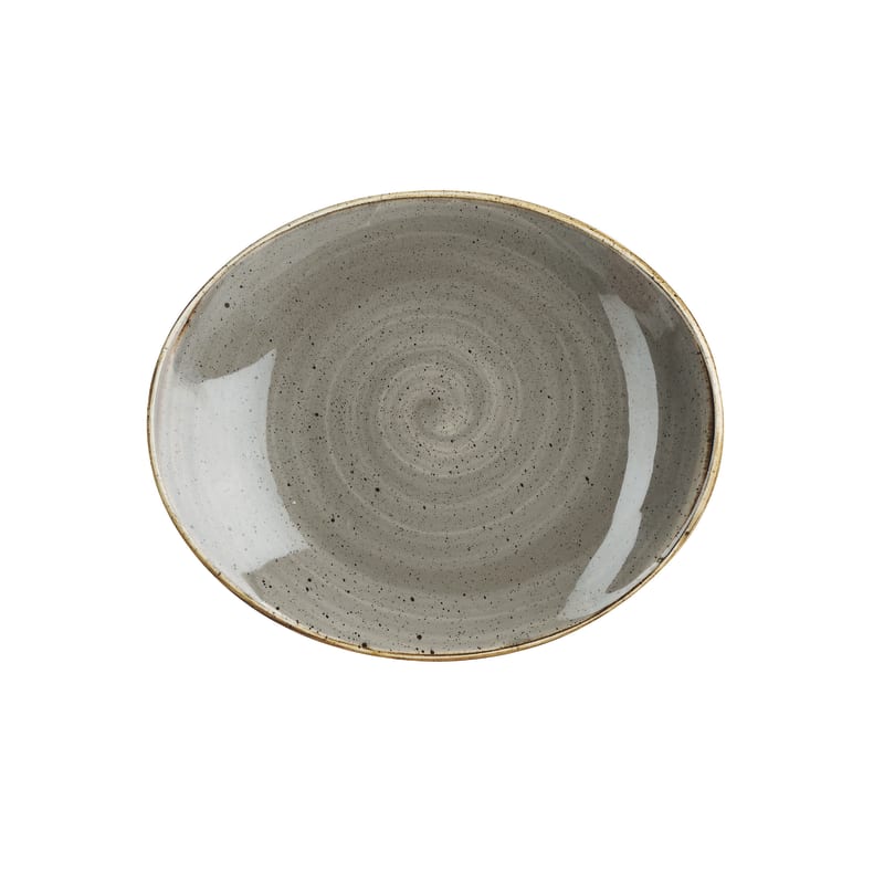 Churchill SPGSOP7 1 Stonecast Grey Orbit Oval Coupe Plate 7.75"