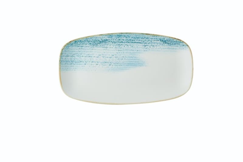 Churchill HAAMXO141 Homespun Accents Aquamarine  Chefs Oblong Plate 13 7/8X7 3/8"