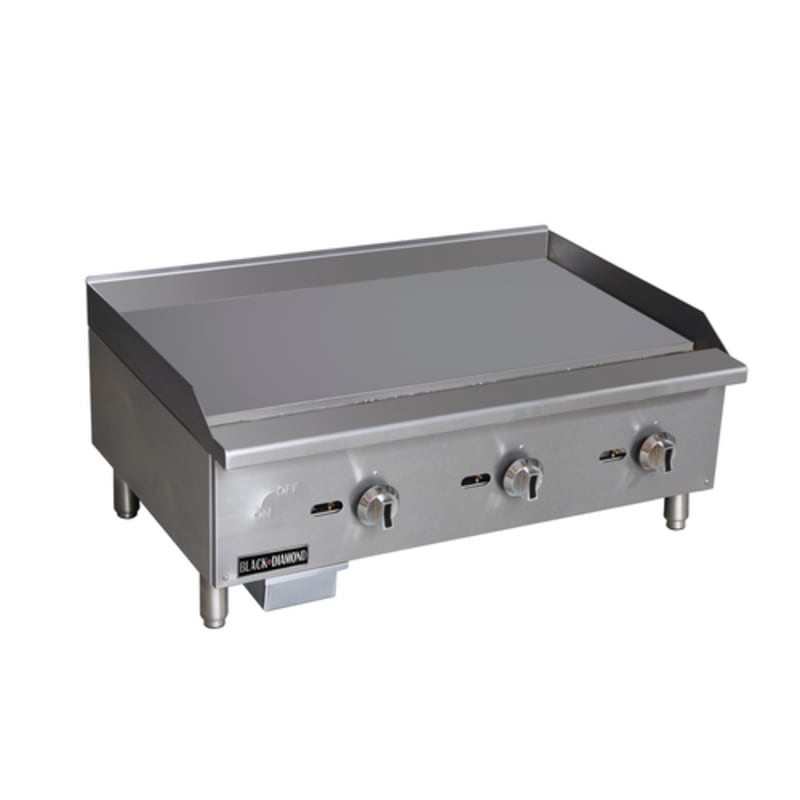 Black Diamond BDECTG-36 36" Gas Griddle w/ Manual Controls - 5/8" Steel Plate, Natural Gas Stainless Steel
