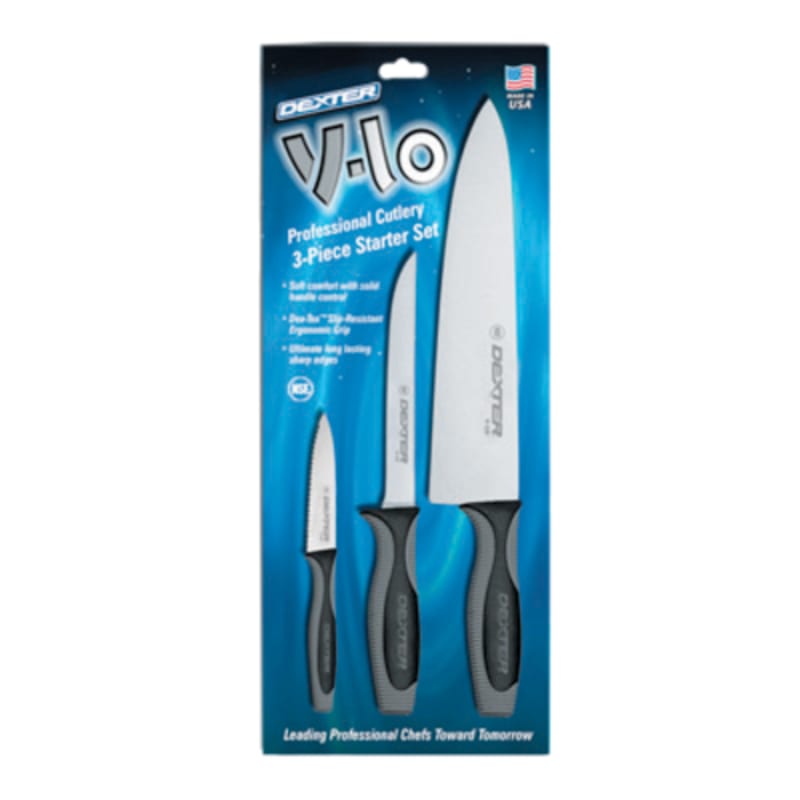 Dexter Russell V3CP 29803 V-Lo 3-Piece Cutlery Set With Black Handles