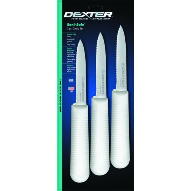Dexter Russell S104SC-3PCP Sani-Safe (15453) Paring Knife 3-1/4" Scalloped Edge