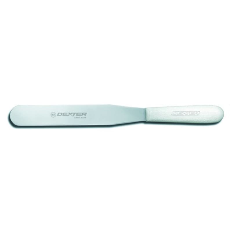 Dexter Russell S284-8PCP 19813 Sani-Safe 8" Long Stainless Steel Blade Baker's Spatula With White Textured Polypropylene Handle In Perfect Cutlery Packaging
