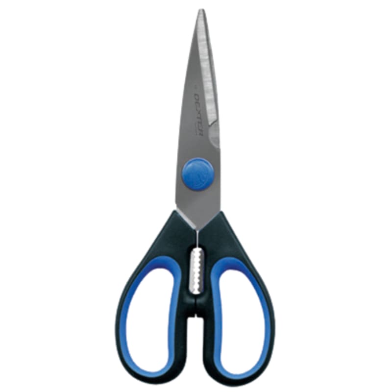 Dexter Russell SGS01B-CP 25353 SofGrip Black/Blue 11" Long High-Carbon Steel NSF Certified Poultry / Kitchen Shears With Non-Slip Soft Rubber Grip Handle In Clam Packaging